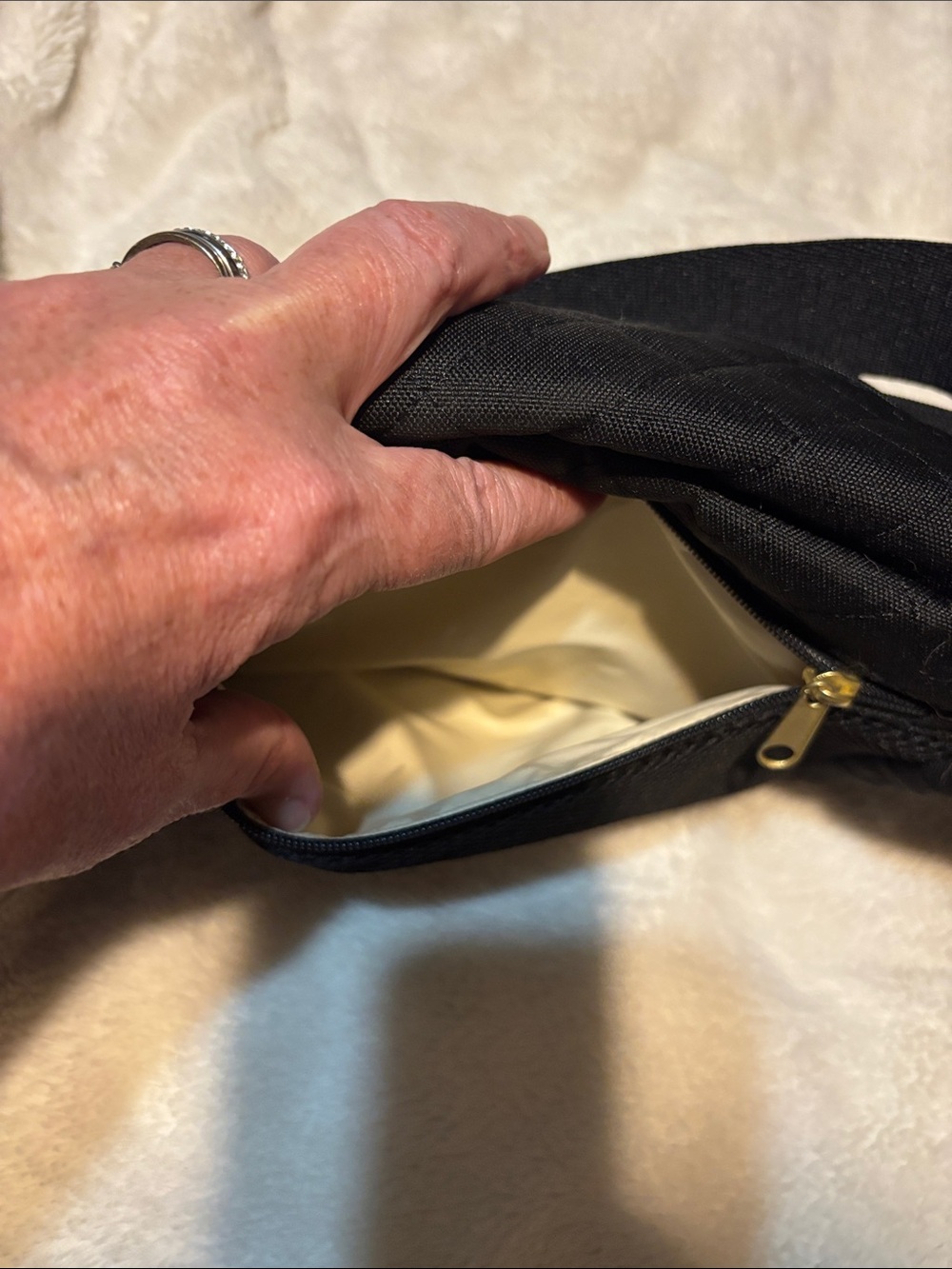 Quilted Black Women's Travel Belt Bag - Picture 8 of 8